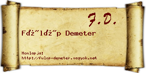Fülöp Demeter névjegykártya